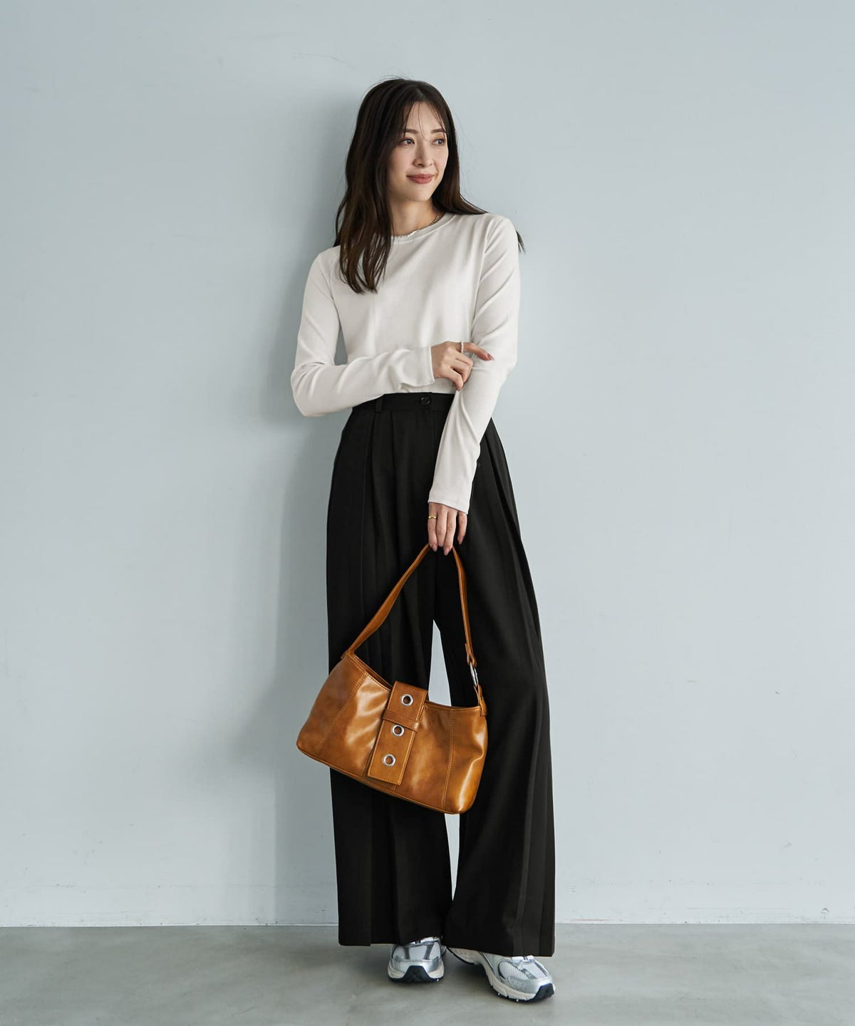 着用イメージ 166cm ホワイト