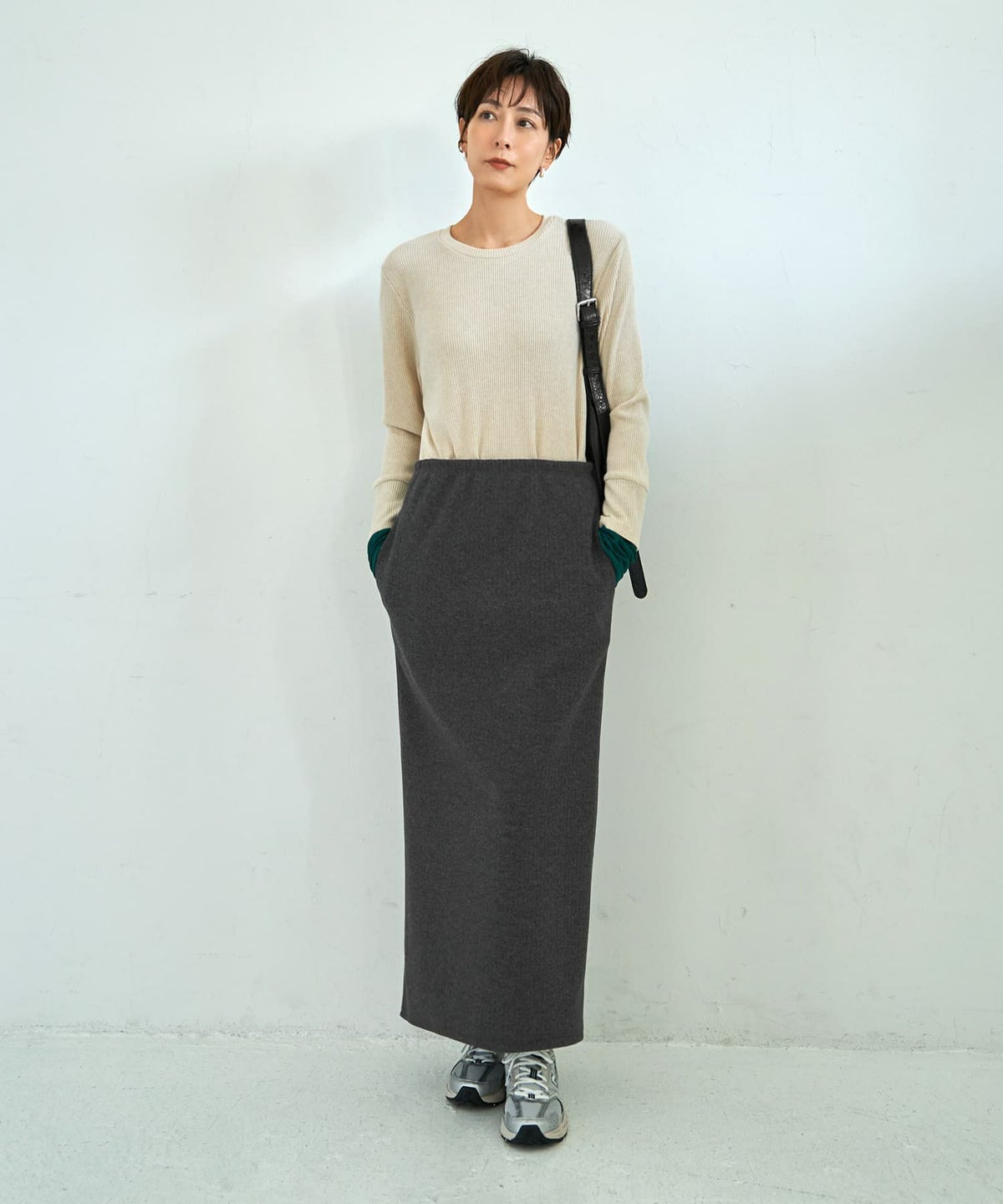 着用イメージ 167cm チャコール