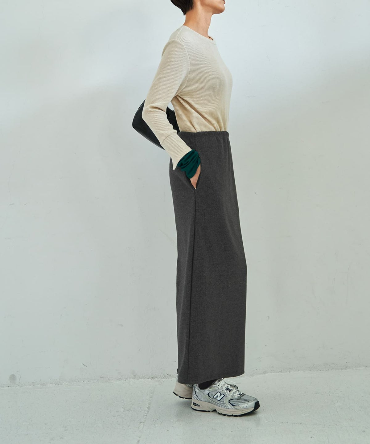 着用イメージ 167cm チャコール