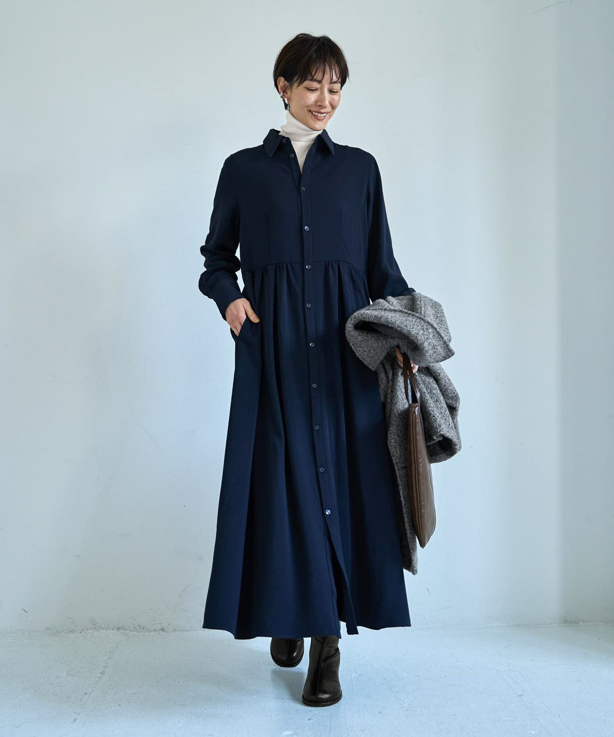 着用イメージ 167cm ホワイト