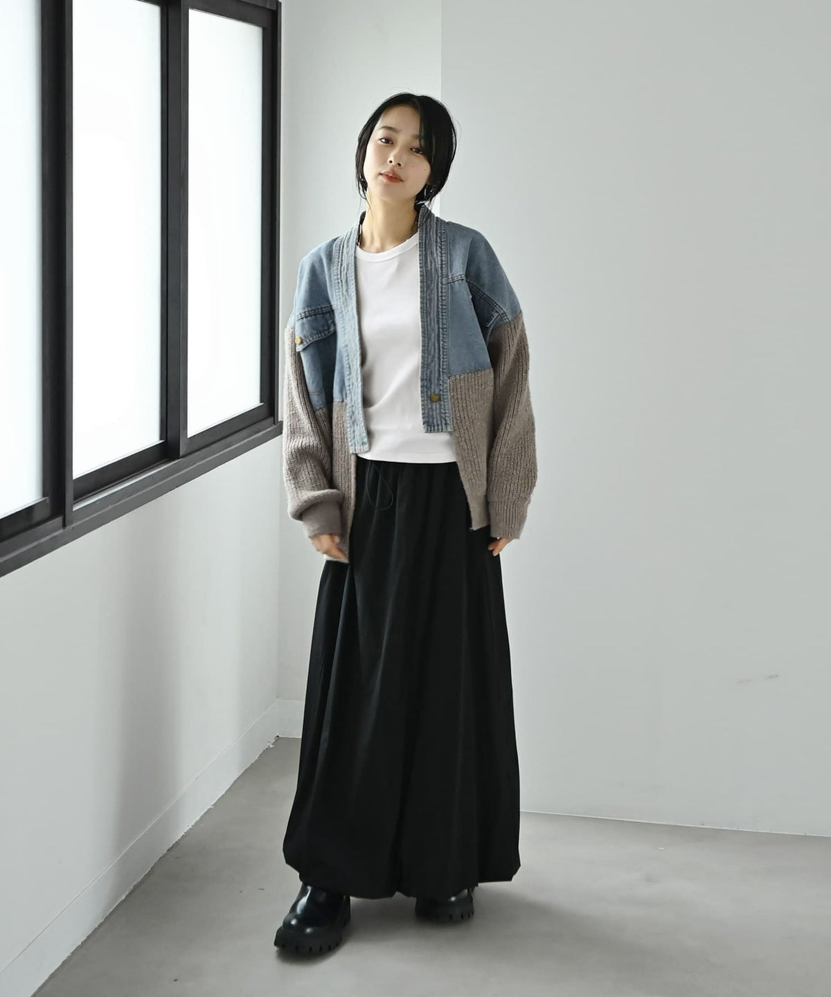 着用イメージ 167cm グレー