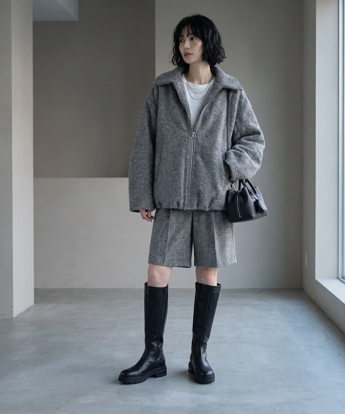 着用イメージ 170cm チャコール
