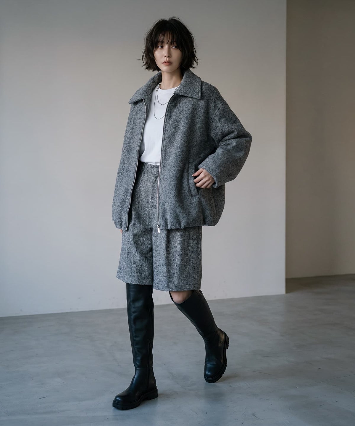 着用イメージ 170cm チャコール