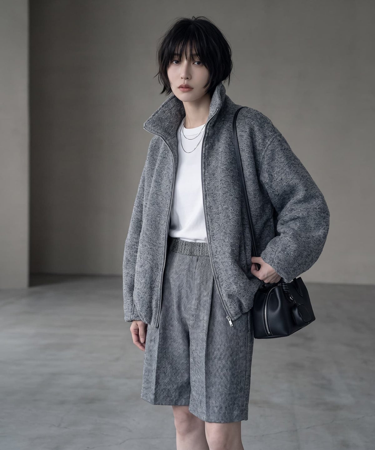 着用イメージ 170cm チャコール