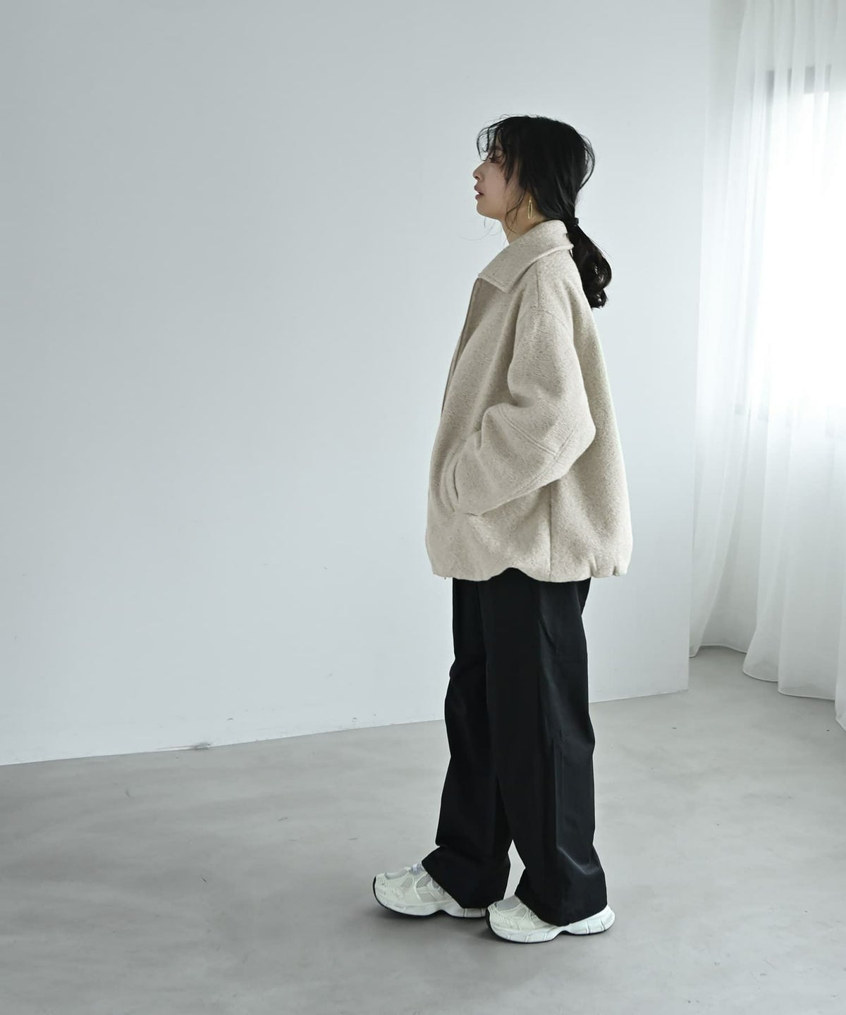 着用イメージ 167cm アイボリー