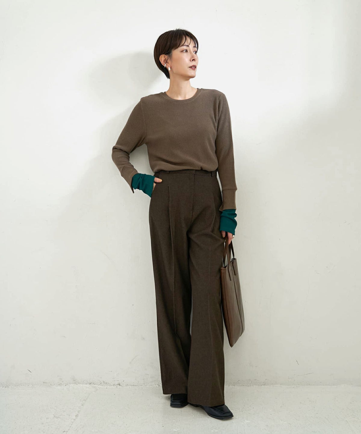 着用イメージ 167cm ダークブラウン Sサイズ