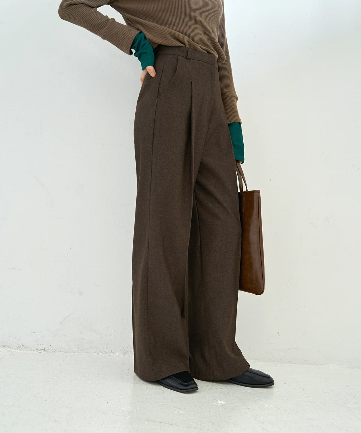 着用イメージ 167cm ダークブラウン Sサイズ