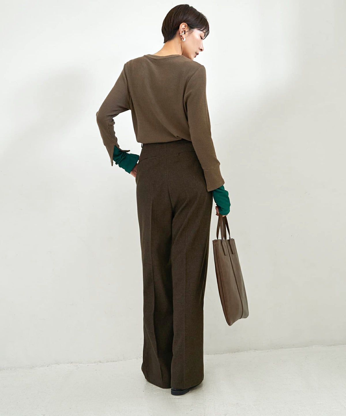 着用イメージ 167cm ダークブラウン Sサイズ