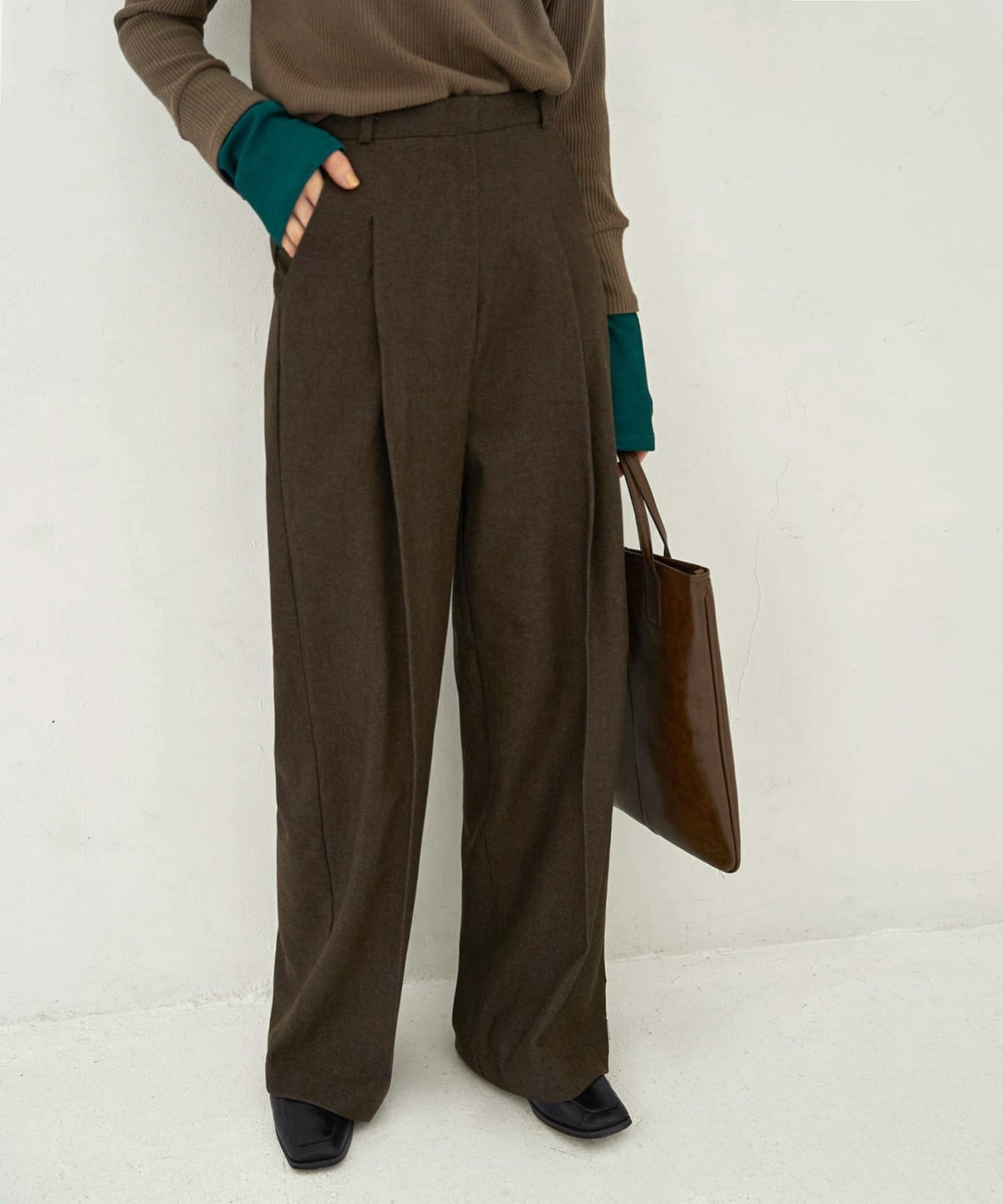 着用イメージ 167cm ダークブラウン Sサイズ