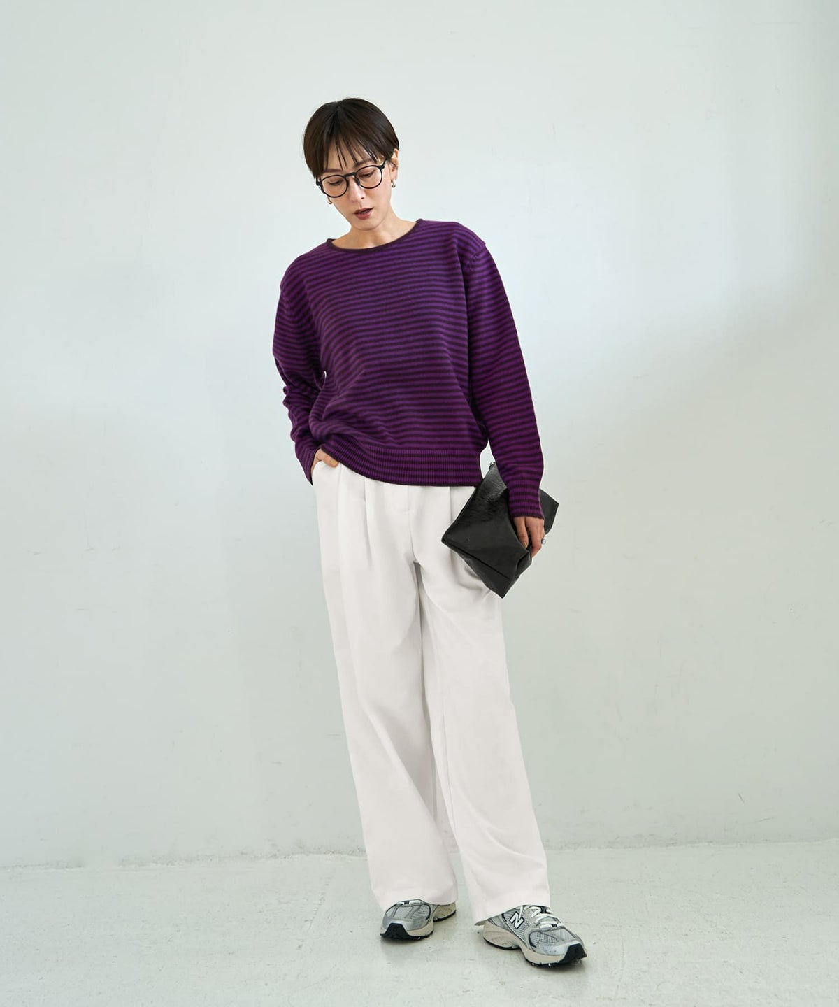 着用イメージ 167cm パープルミックス