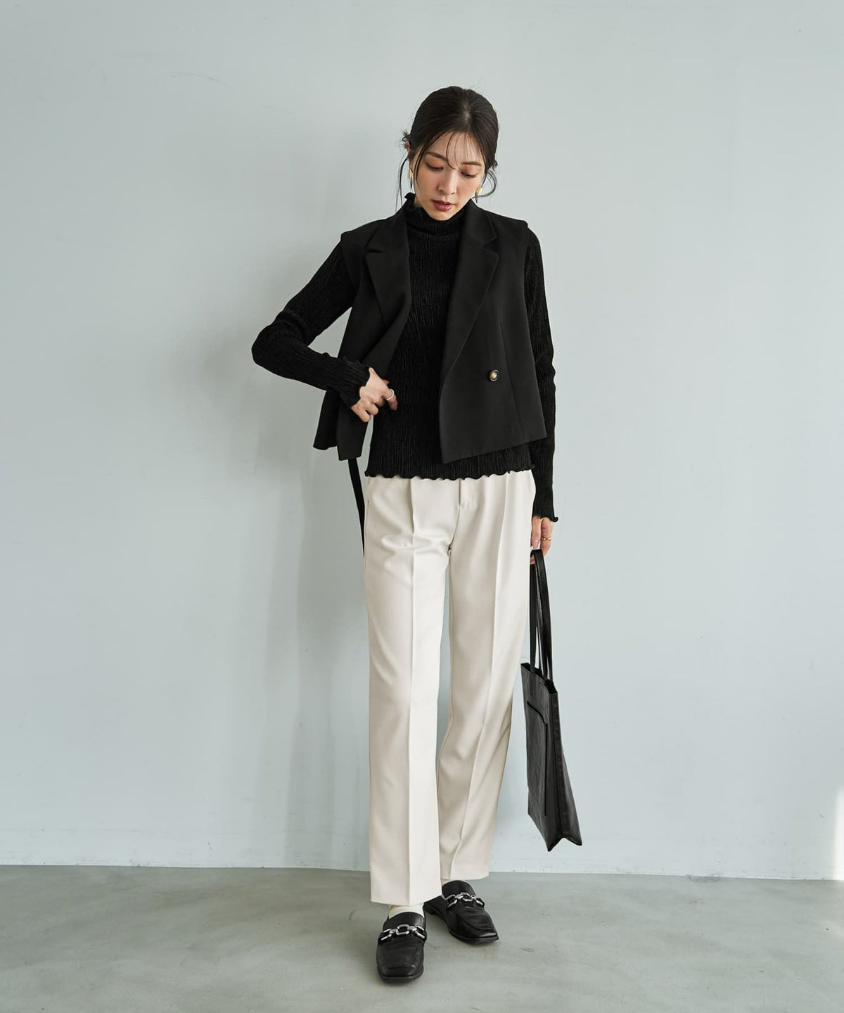 着用イメージ 166cm ブラック