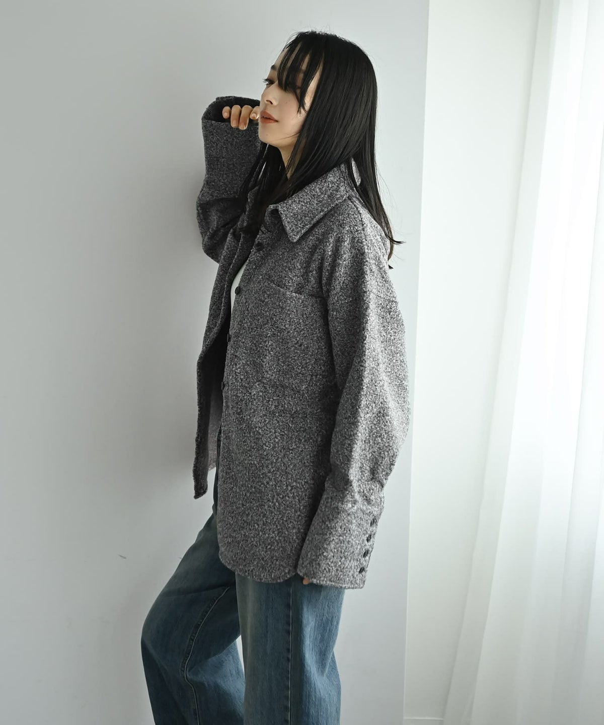 着用イメージ 167cm グレー