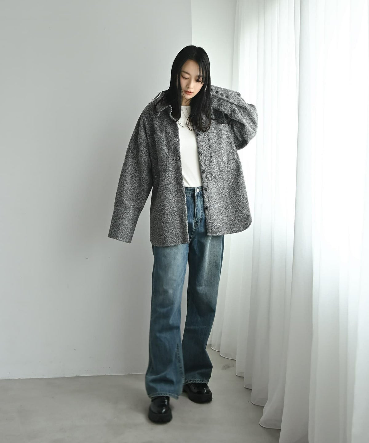 着用イメージ 167cm グレー