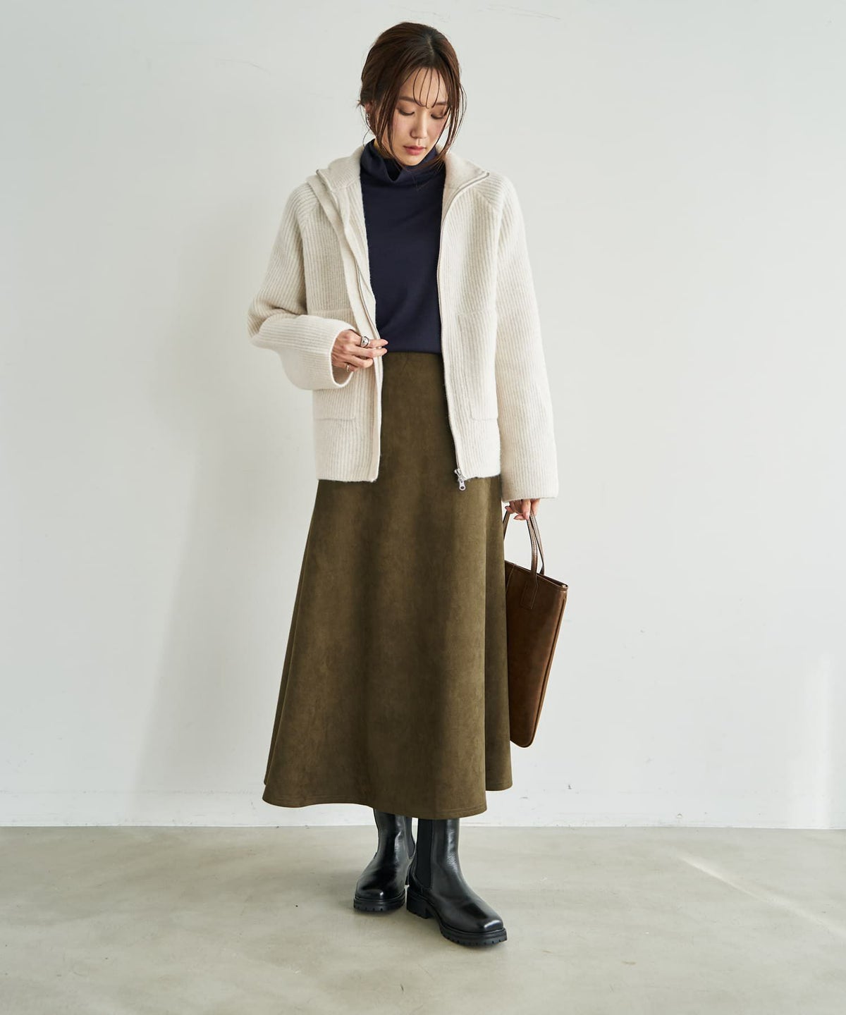 着用イメージ 165cm アイボリー