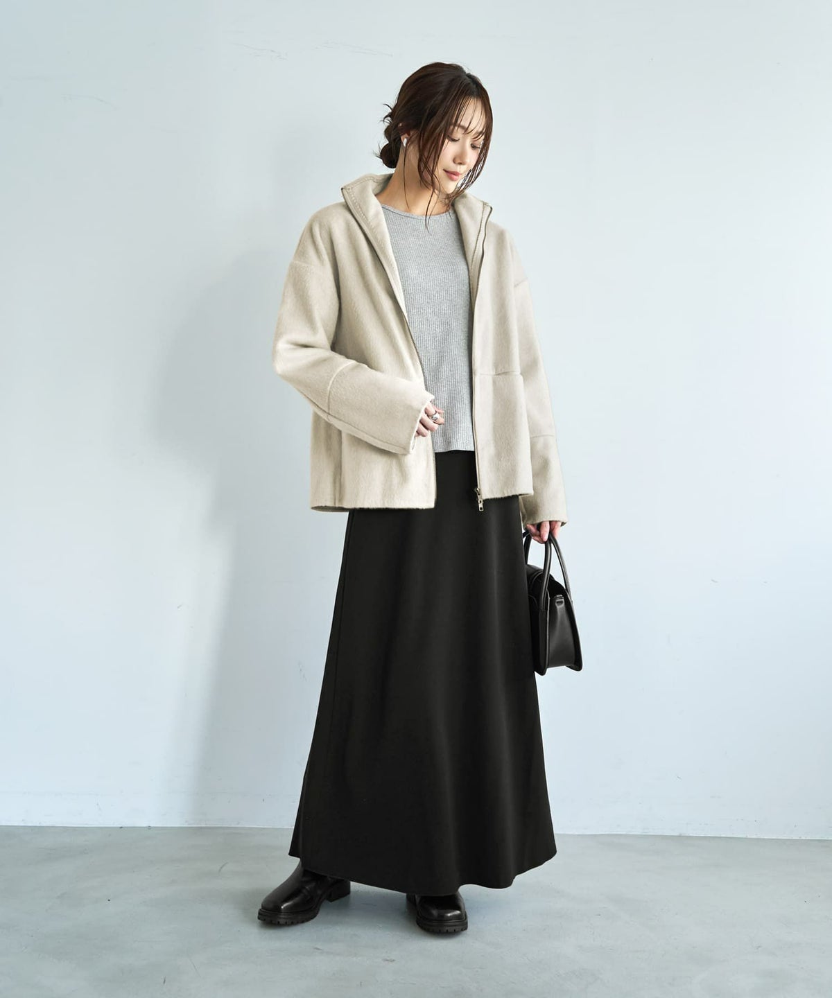 着用イメージ 165cm ミルクベージュ