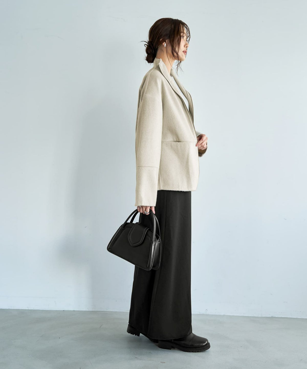 着用イメージ 165cm ミルクベージュ