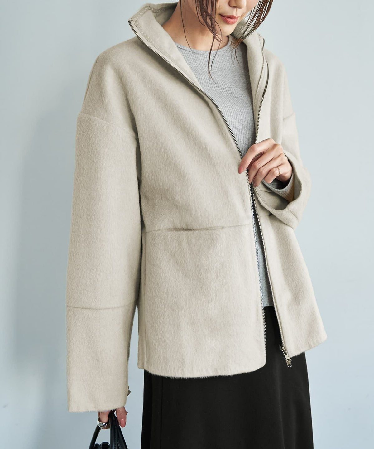 着用イメージ 165cm ミルクベージュ