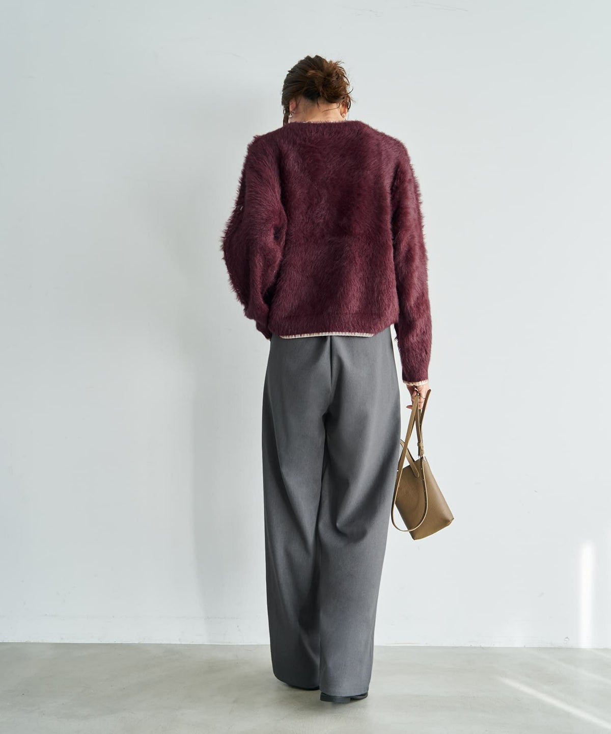 着用イメージ 165cm バーガンディ