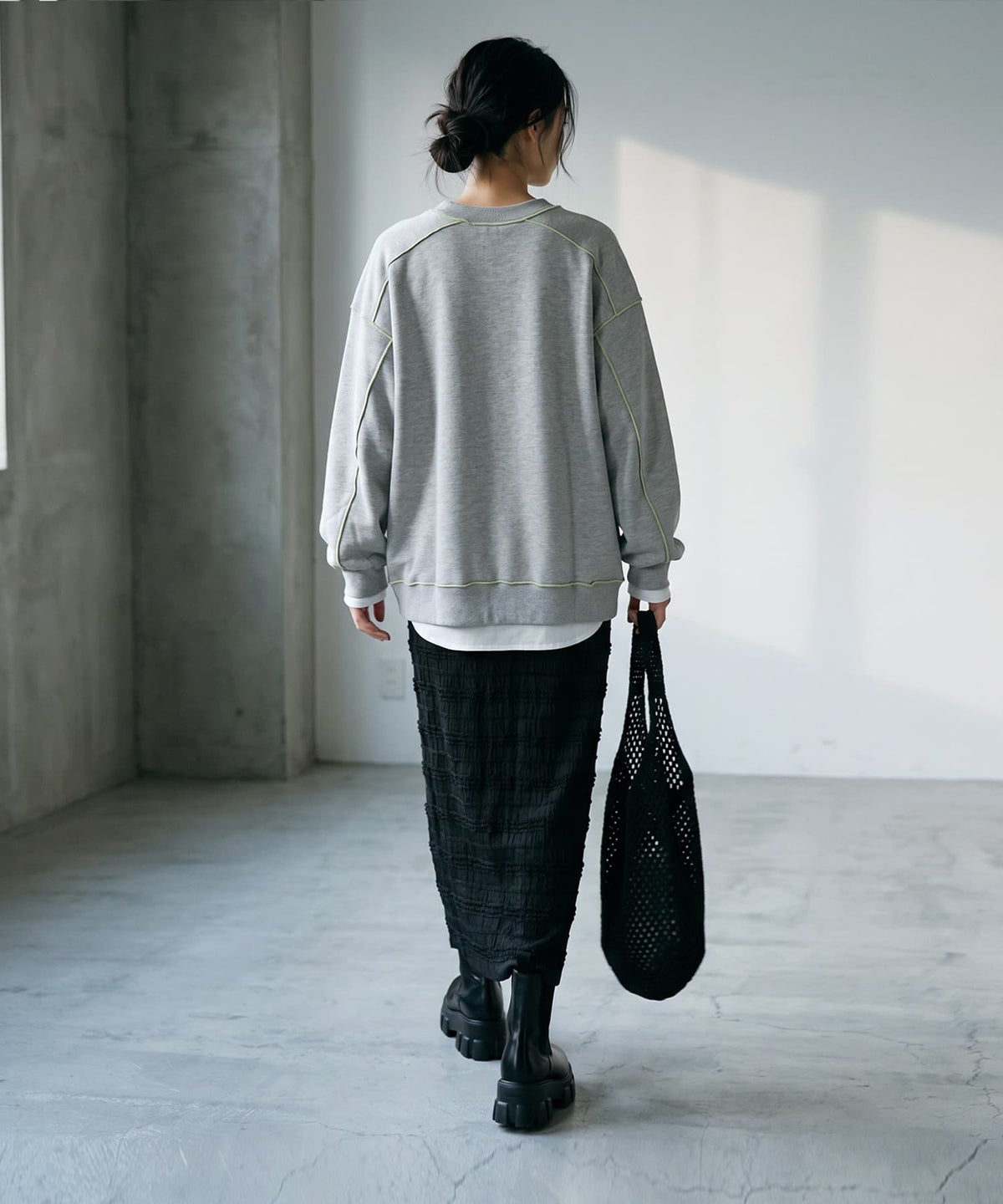 着用イメージ 170cm 杢グレー