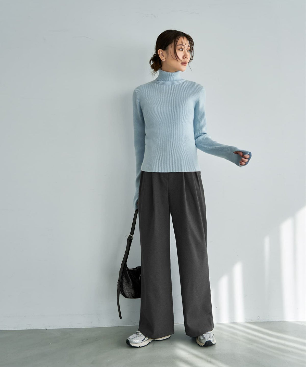 着用イメージ 166cm ライトブルー