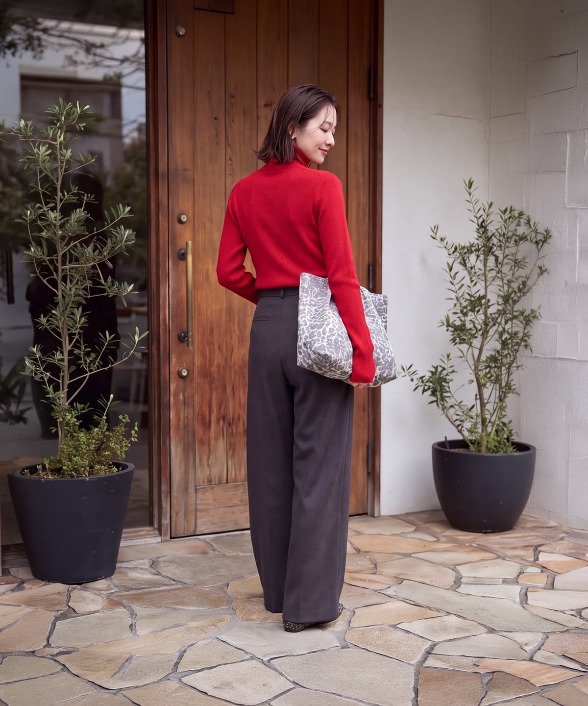 着用イメージ 163cm レッド