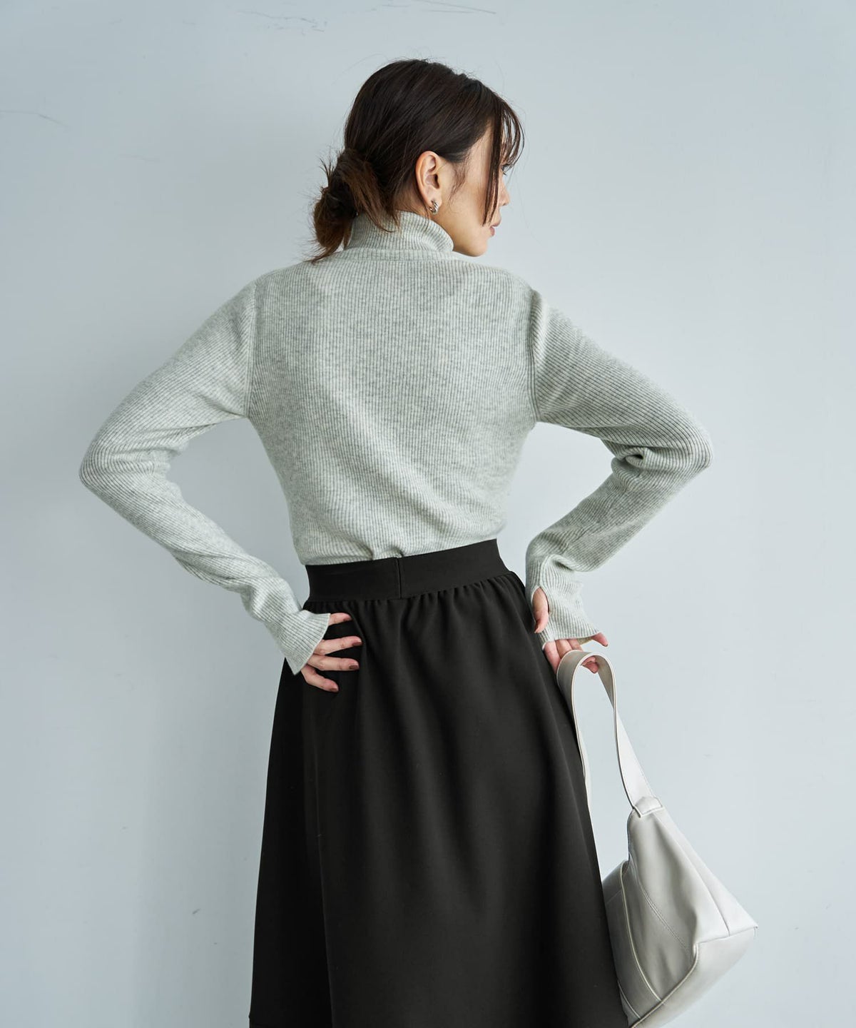 着用イメージ 166cm ライトグレー