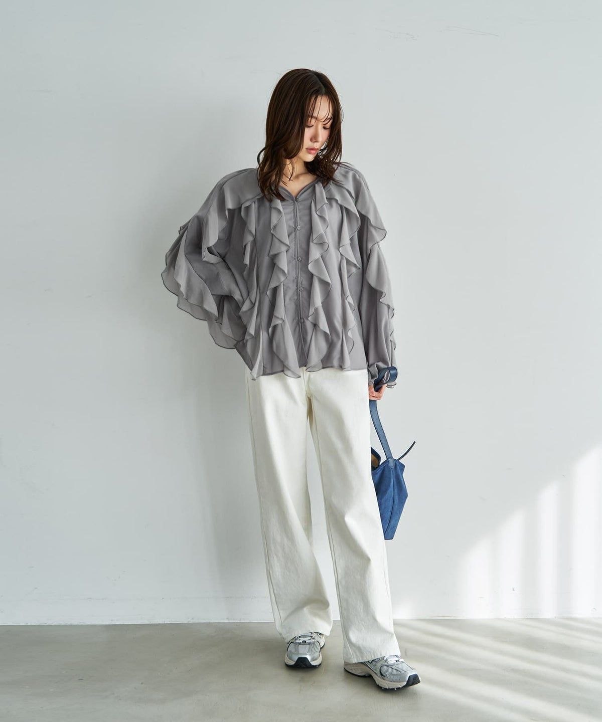 着用イメージ 165cm ライトグレー