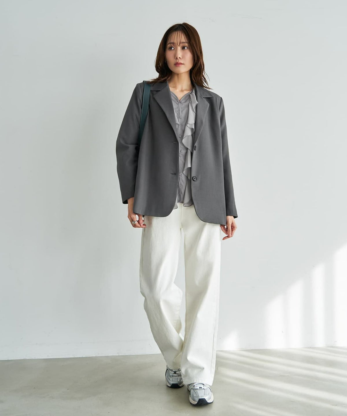 着用イメージ 165cm ライトグレー