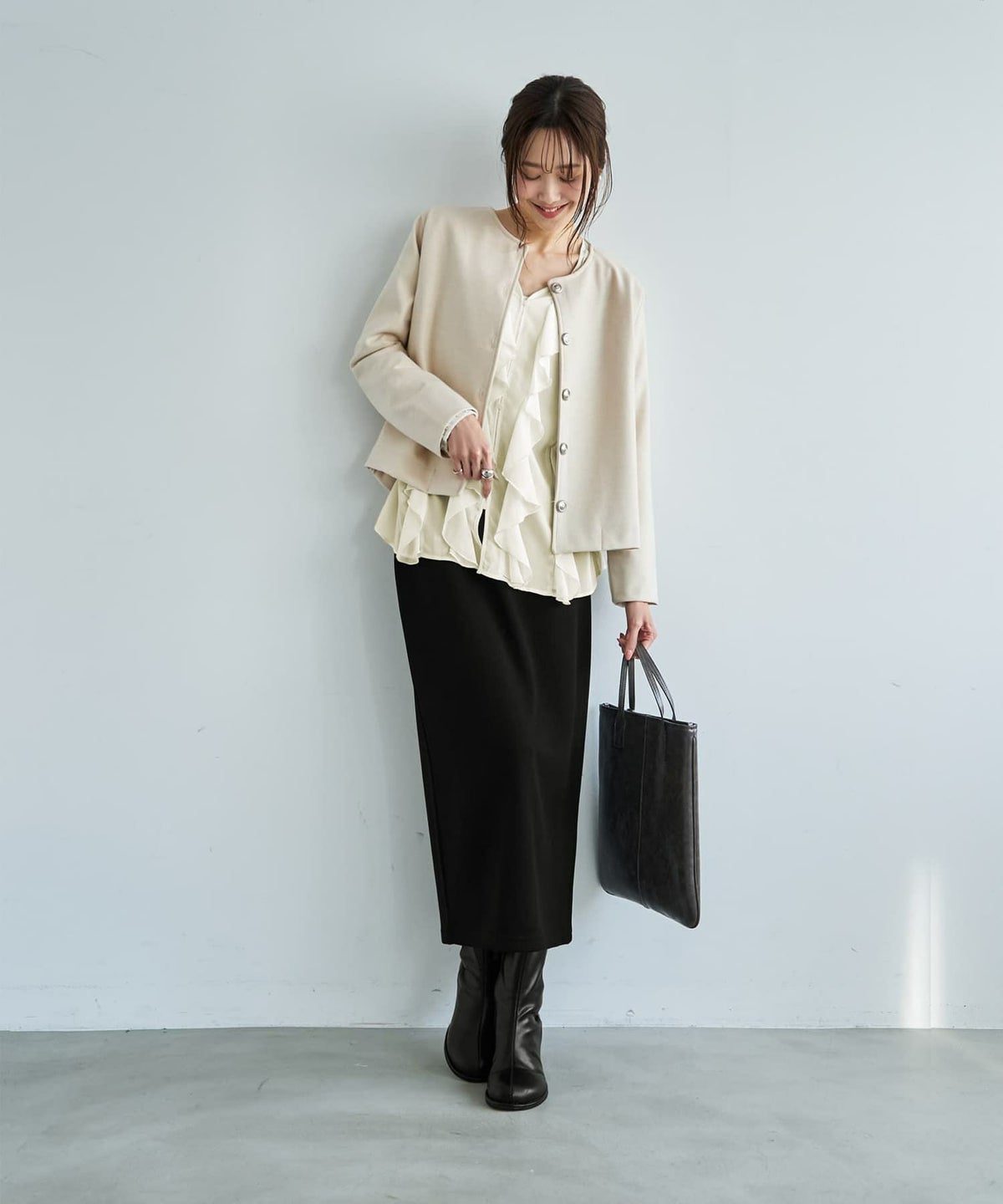 着用イメージ 165cm アイボリー