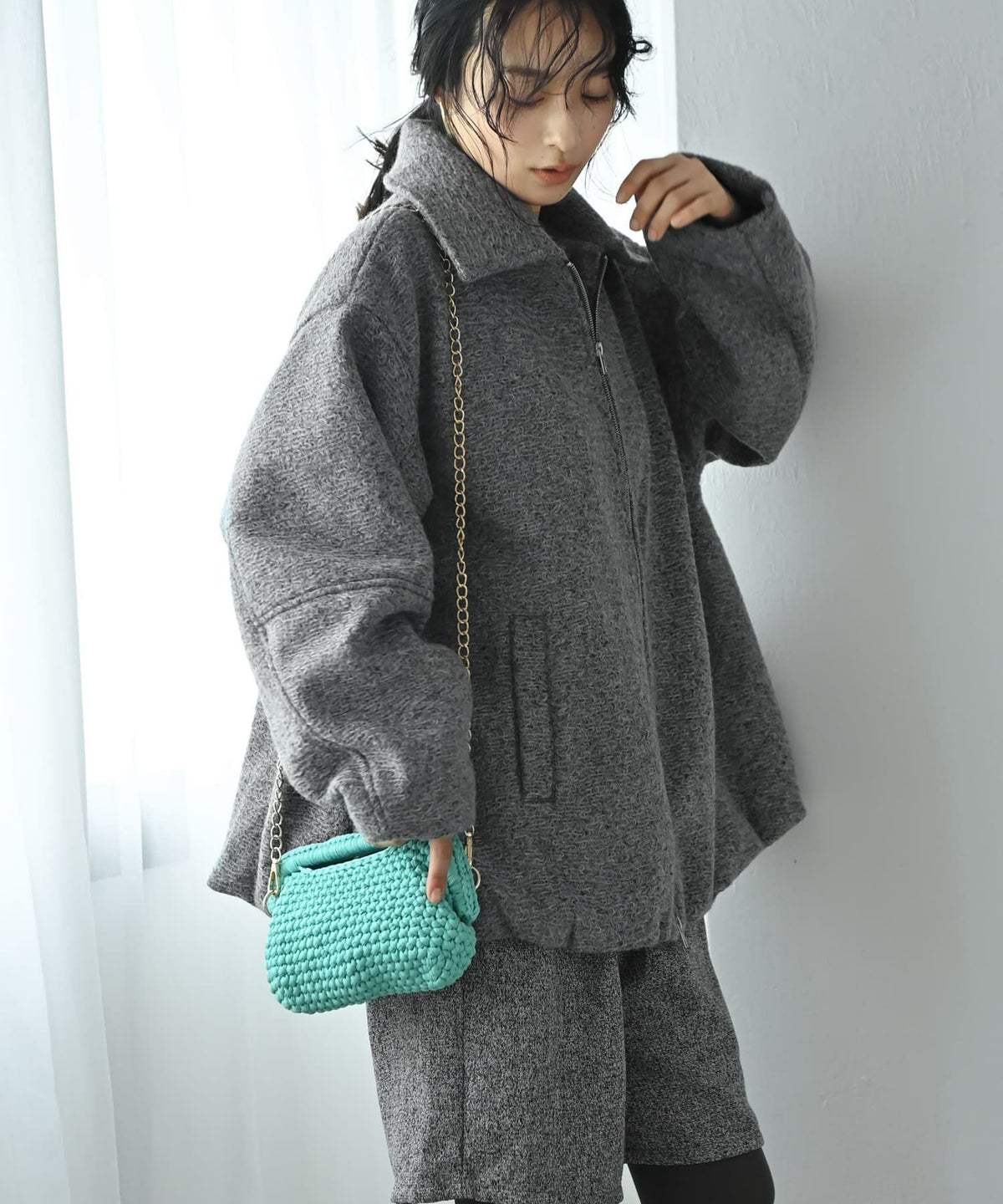 着用イメージ 167cm グリーン