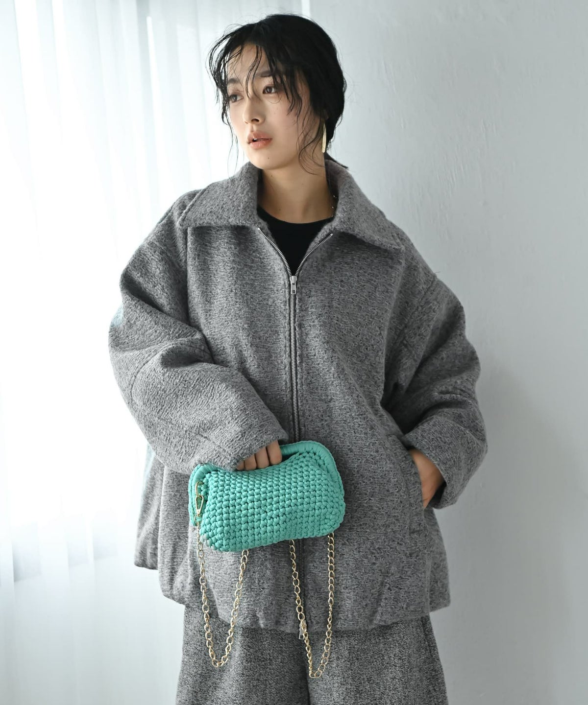 着用イメージ 167cm グリーン