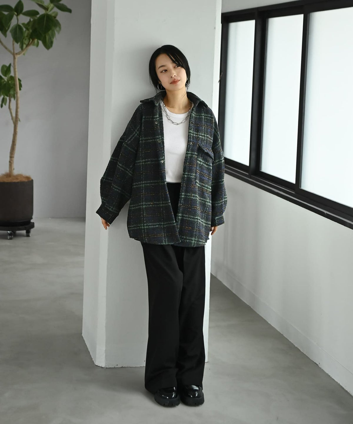 着用イメージ 167cm グリーン