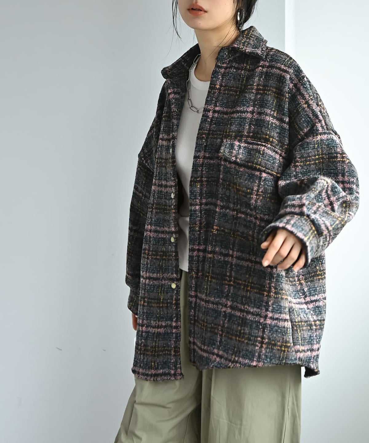 着用イメージ 167cm ピンク