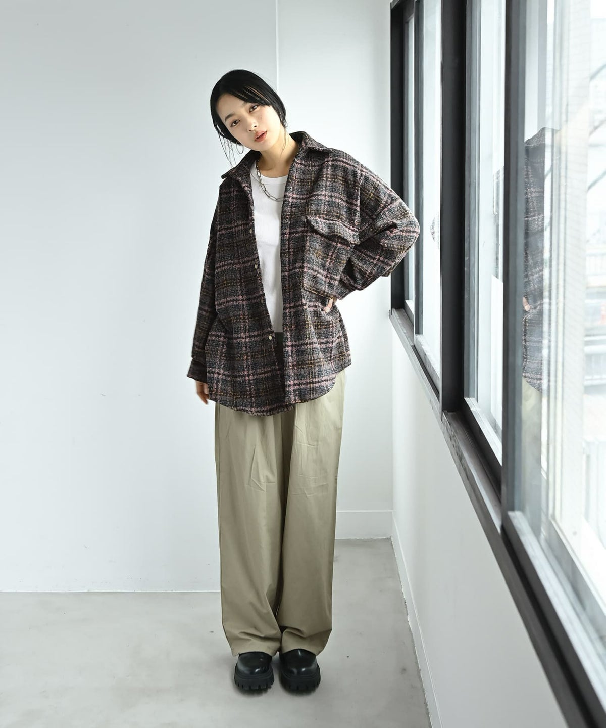 着用イメージ 167cm ピンク