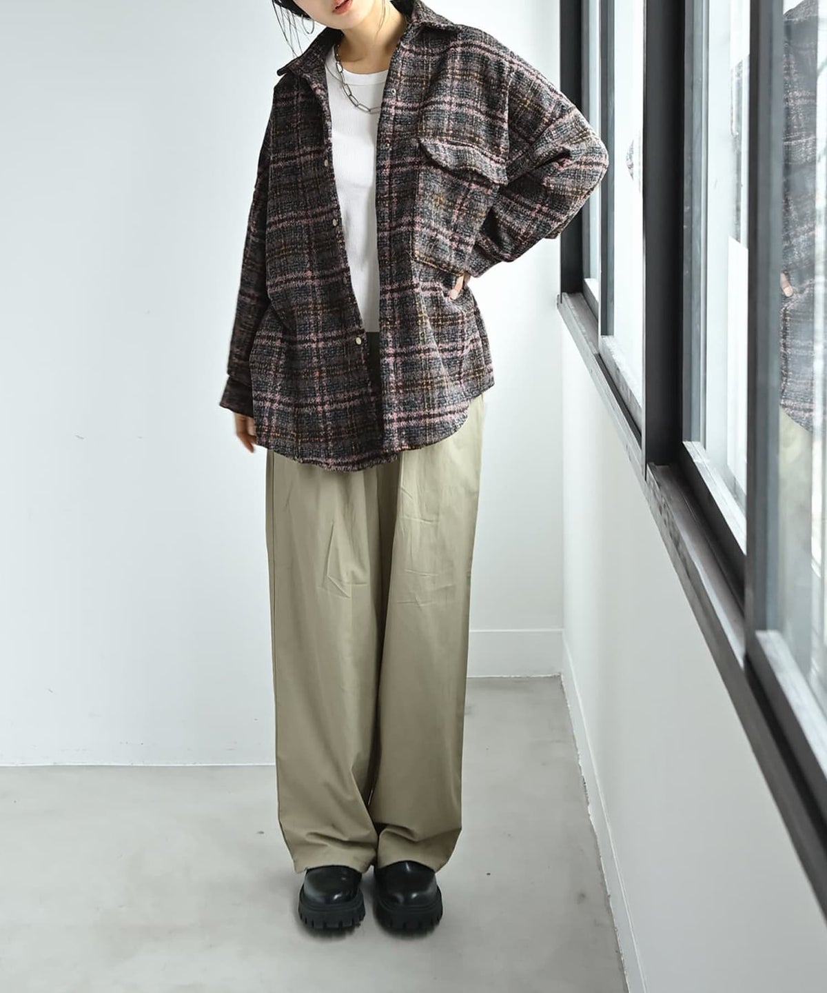着用イメージ 167cm ピンク