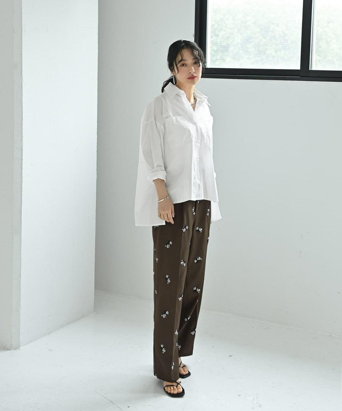 着用イメージ 167cm ブラウン