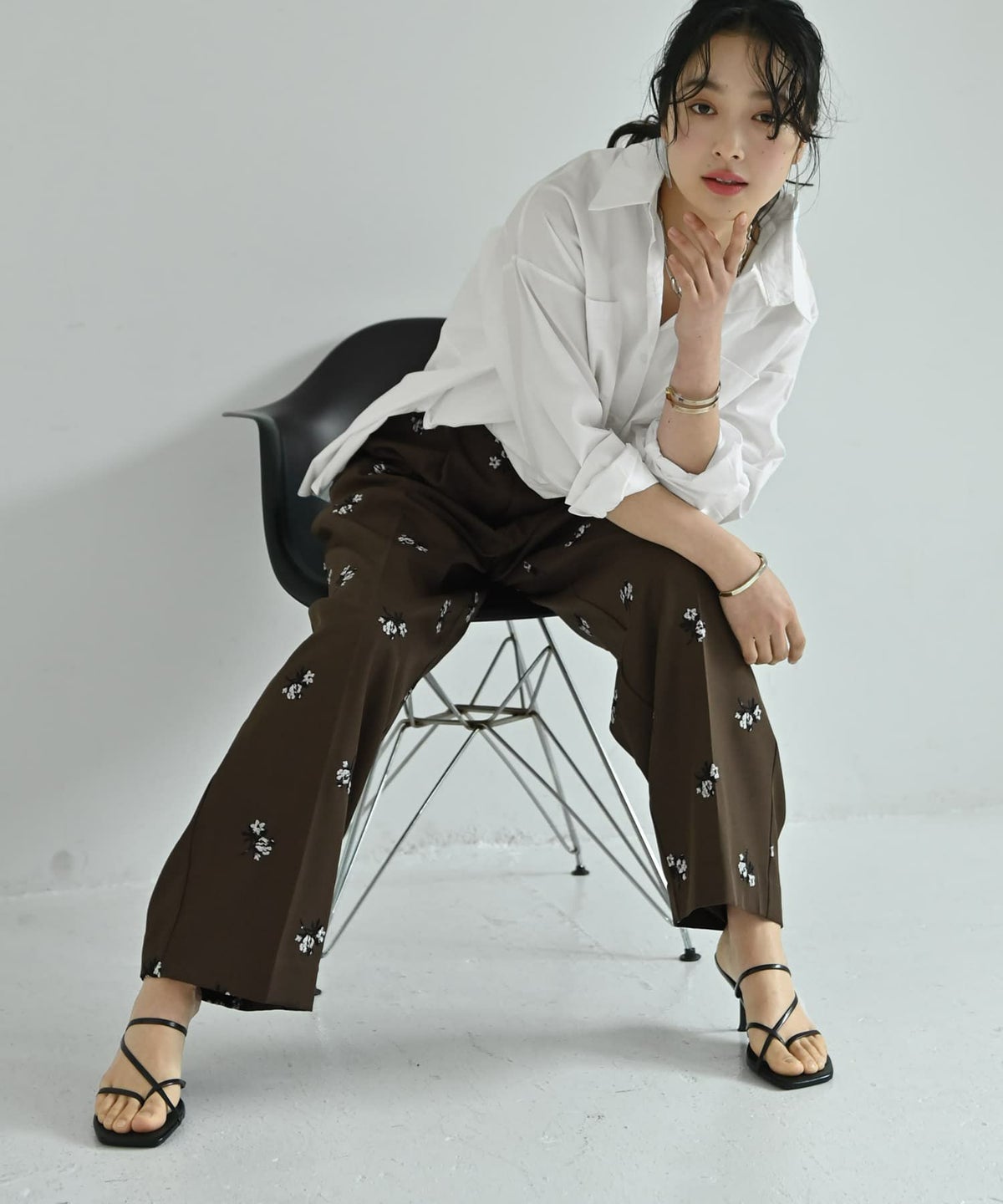 着用イメージ 167cm ブラウン