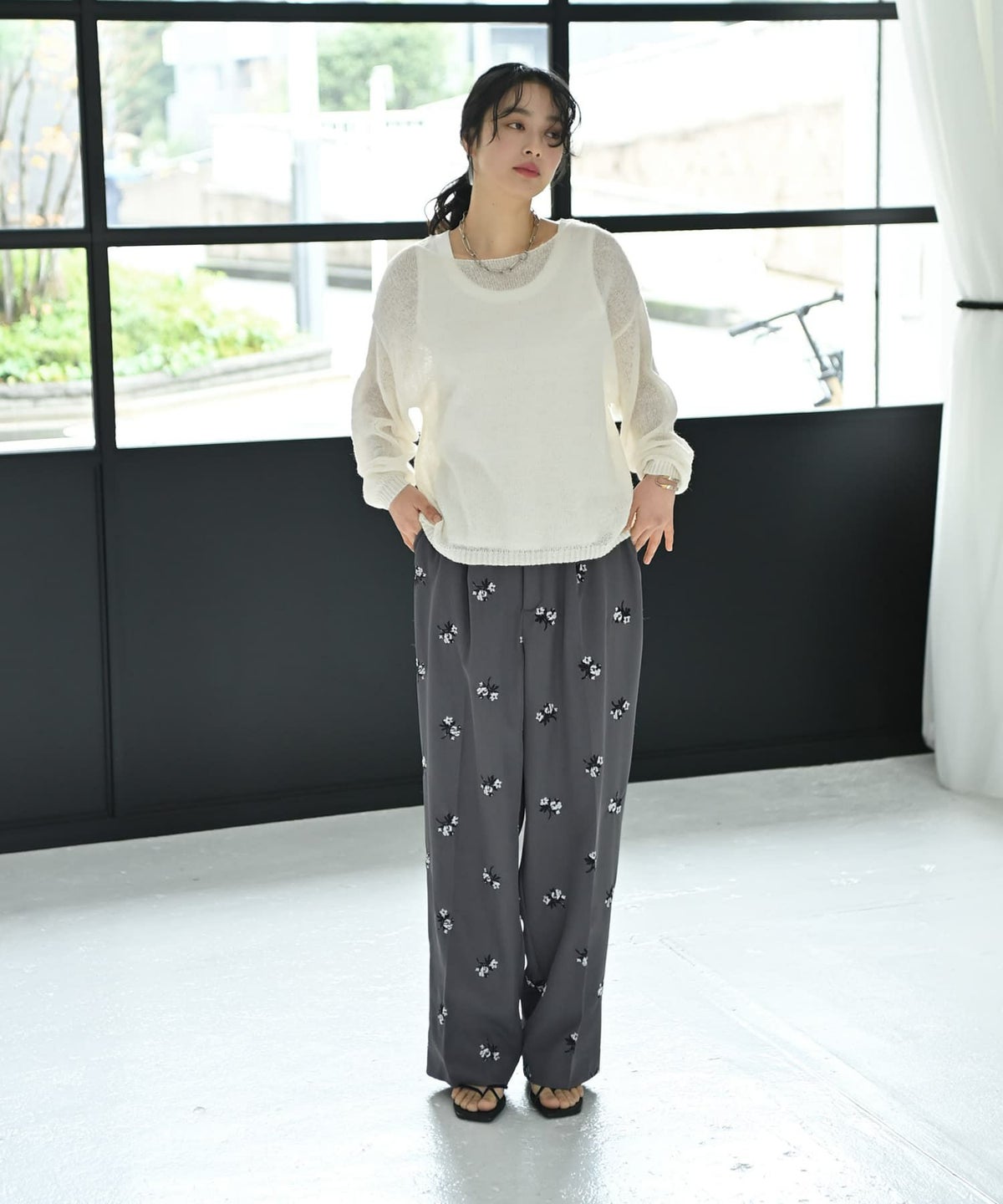 着用イメージ 167cm グレー