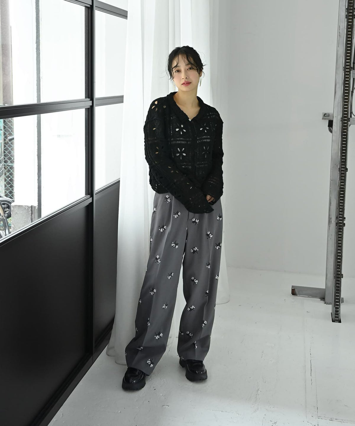 着用イメージ 167cm グレー