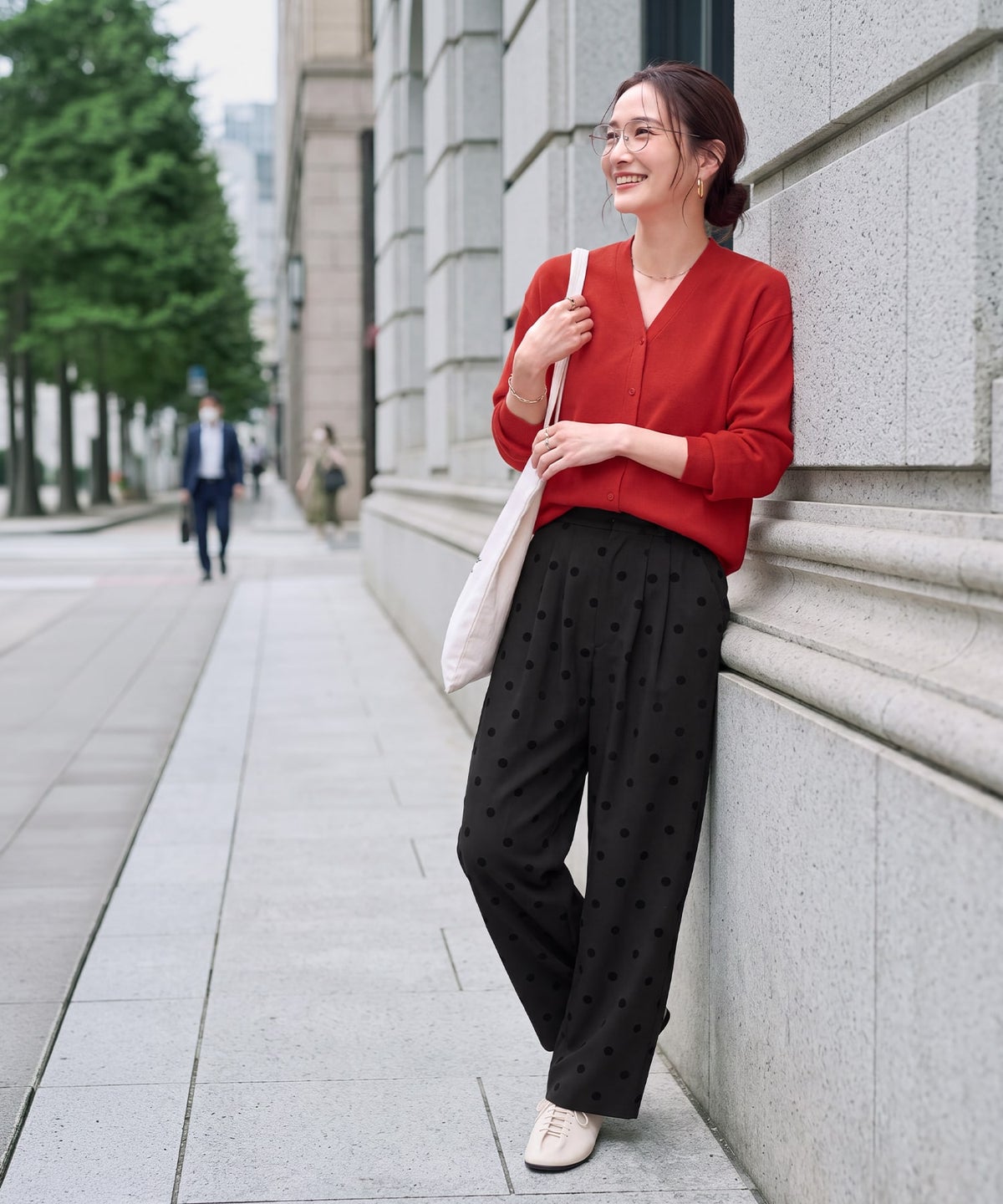 着用イメージ 163cm レッド