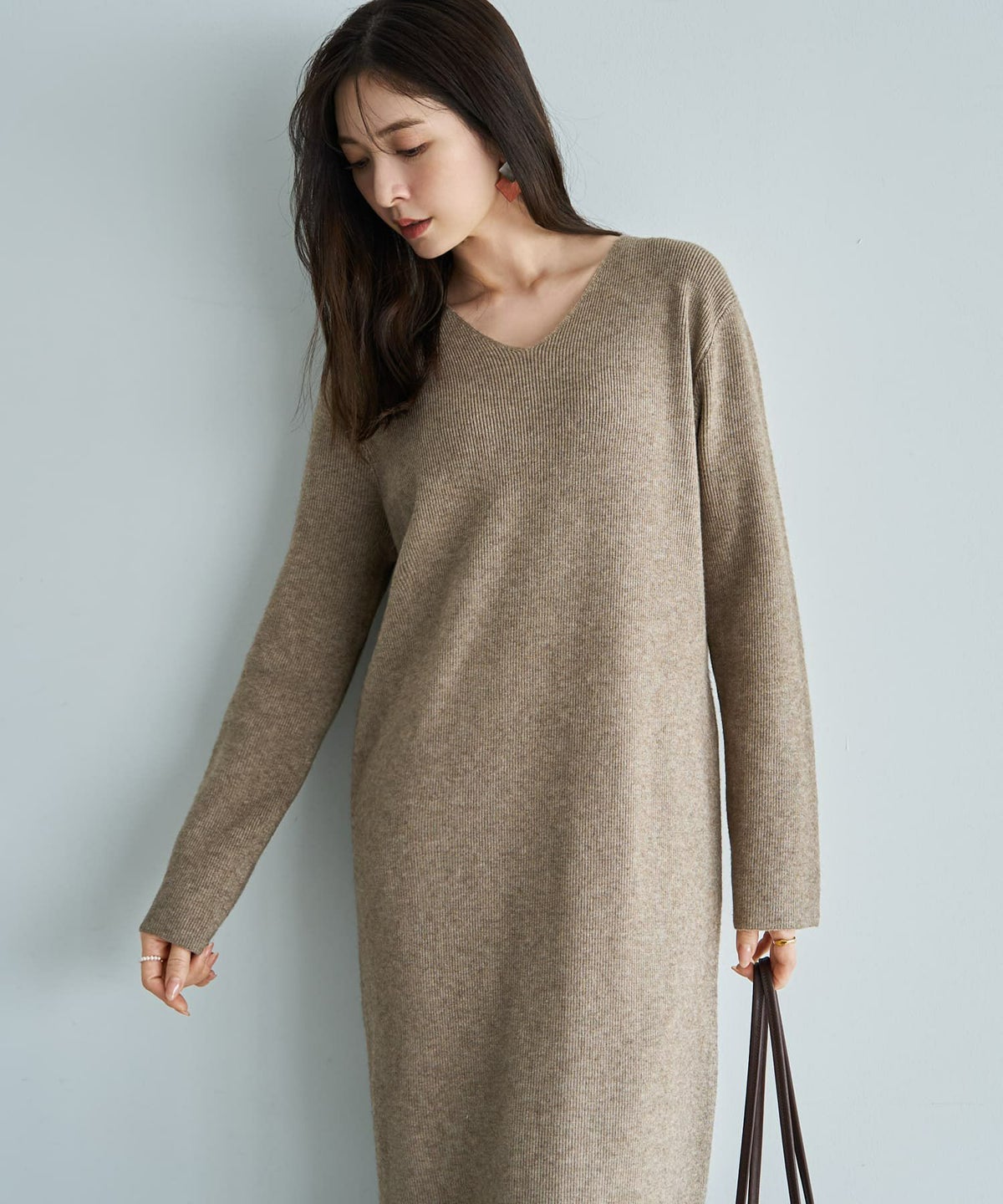 着用イメージ 166cm ブラウン