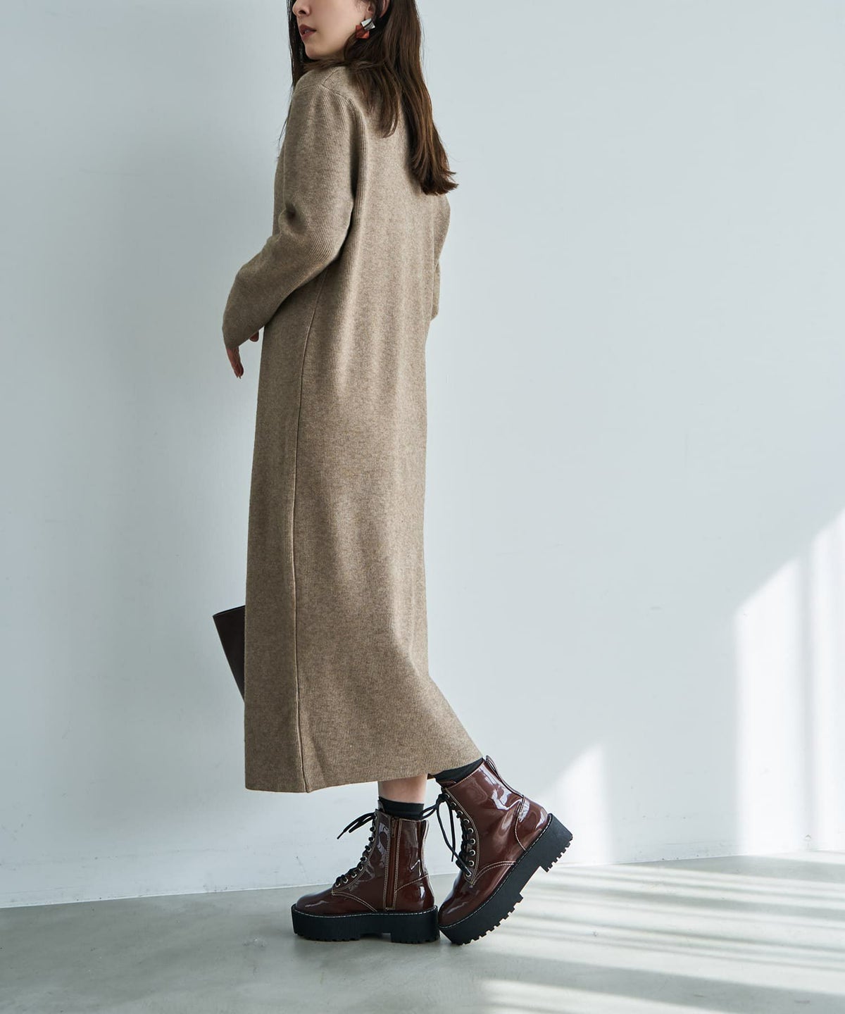 着用イメージ 166cm ブラウン