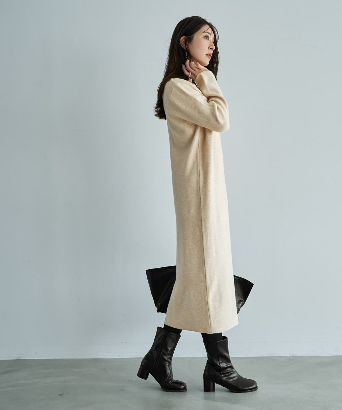 着用イメージ 166cm アイボリー