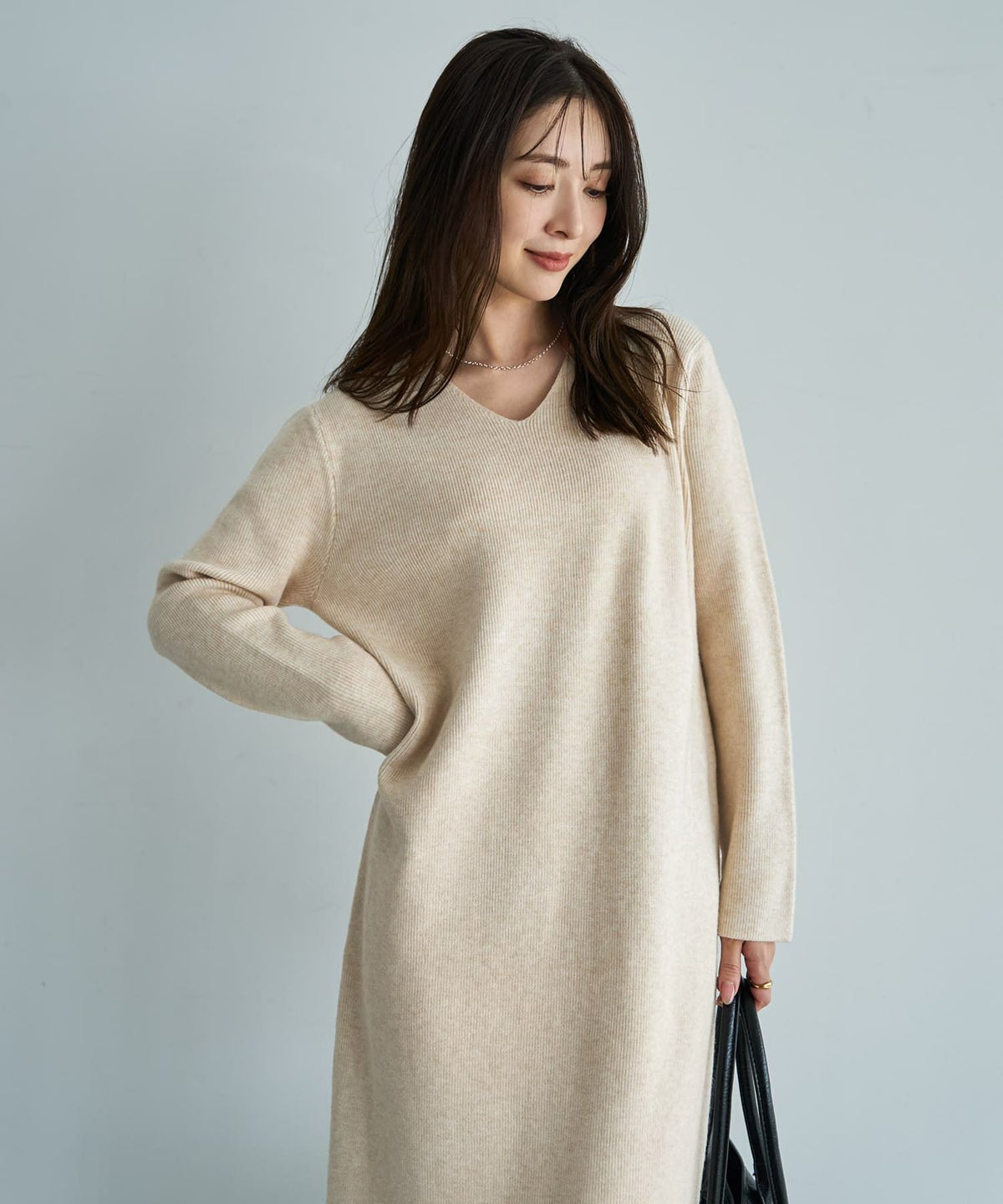 着用イメージ 166cm アイボリー