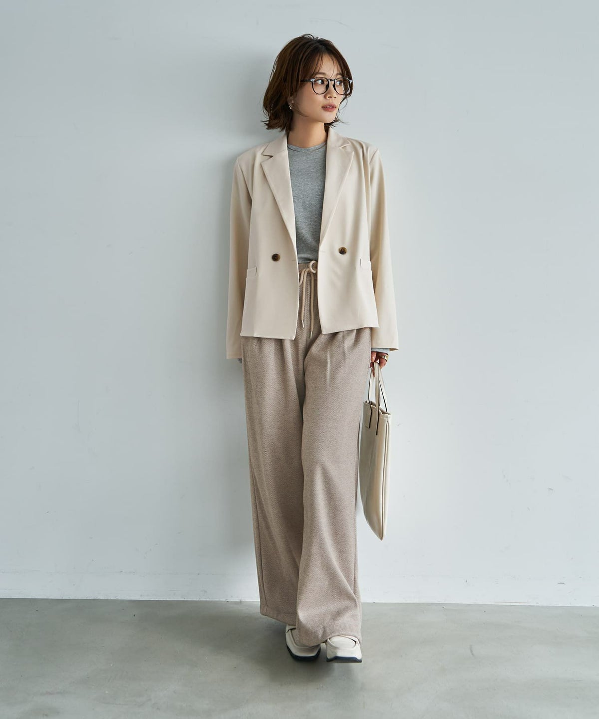 着用イメージ 167cm ライトベージュ