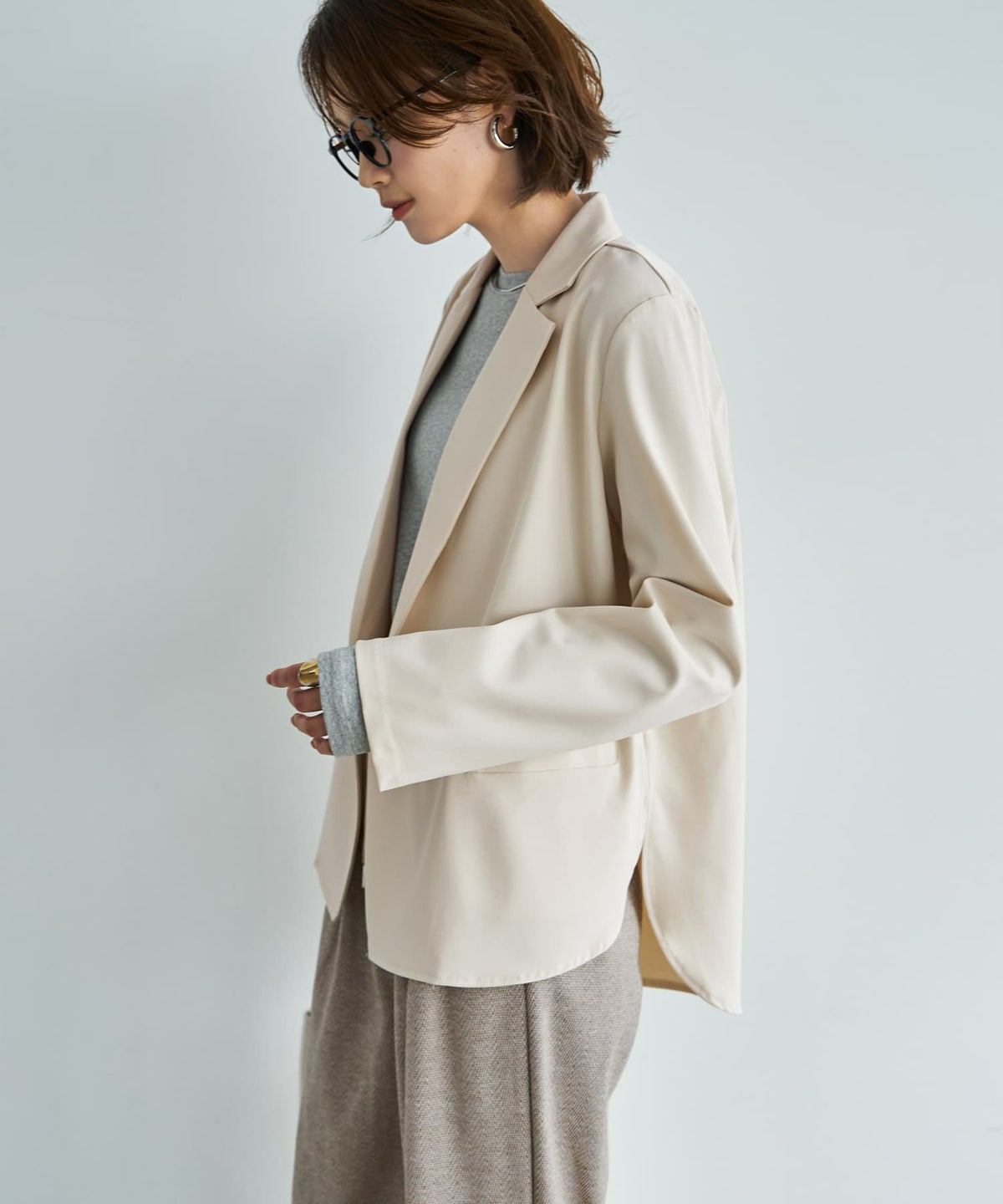 着用イメージ 167cm ライトベージュ