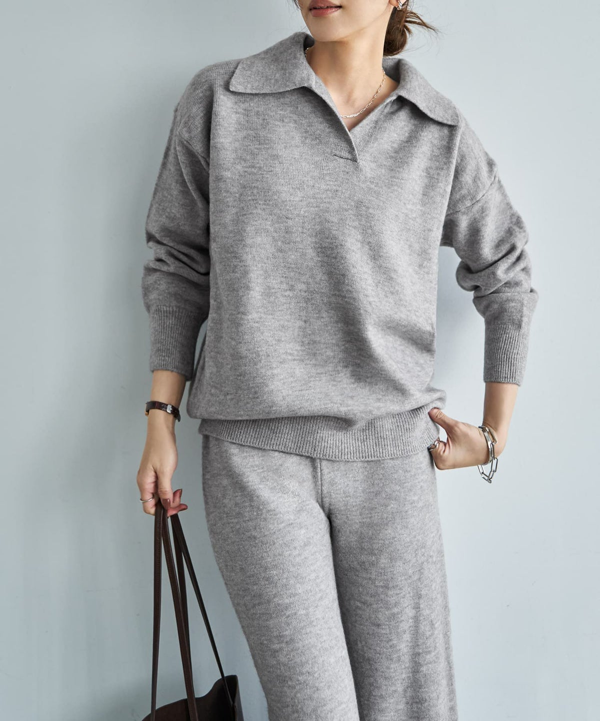 着用イメージ 166cm グレー