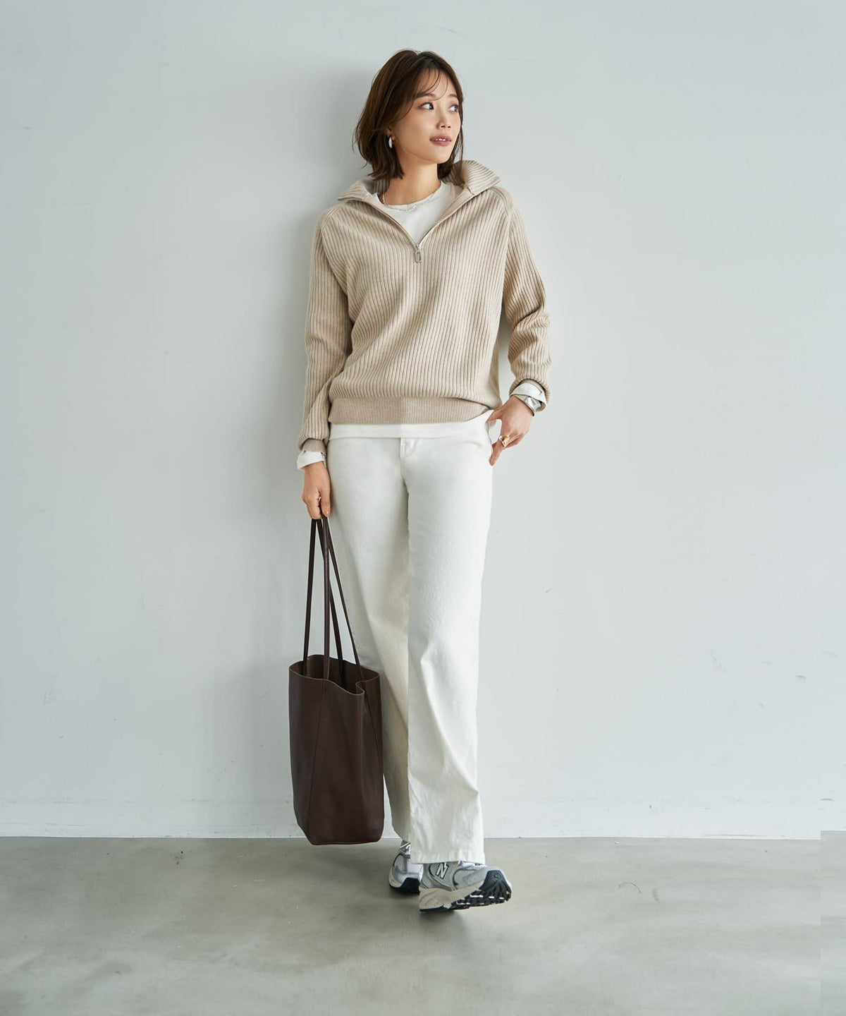 着用イメージ 167cm ライトベージュ