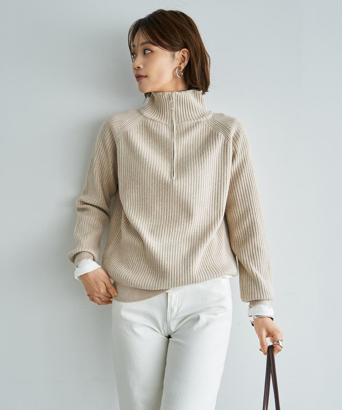 着用イメージ 167cm ライトベージュ