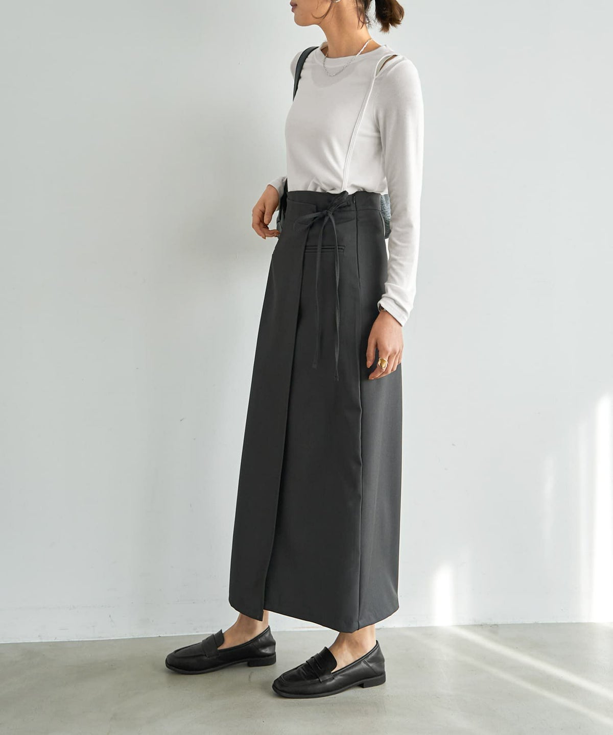 着用イメージ 167cm チャコール